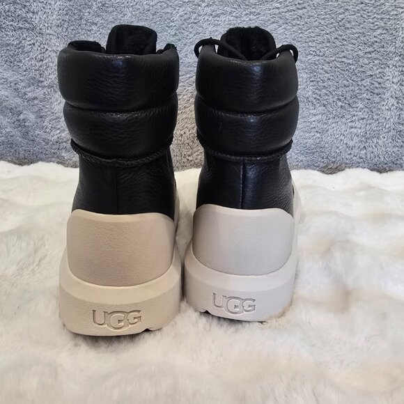 UGG Neumel High Weather Hybrid Waterproof Boots Men's Size 12 Black Leather NEW - Picture 3 of 11